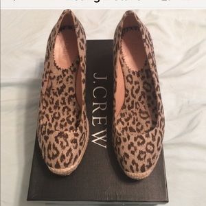 Jcrew Leopard espadrille wedges